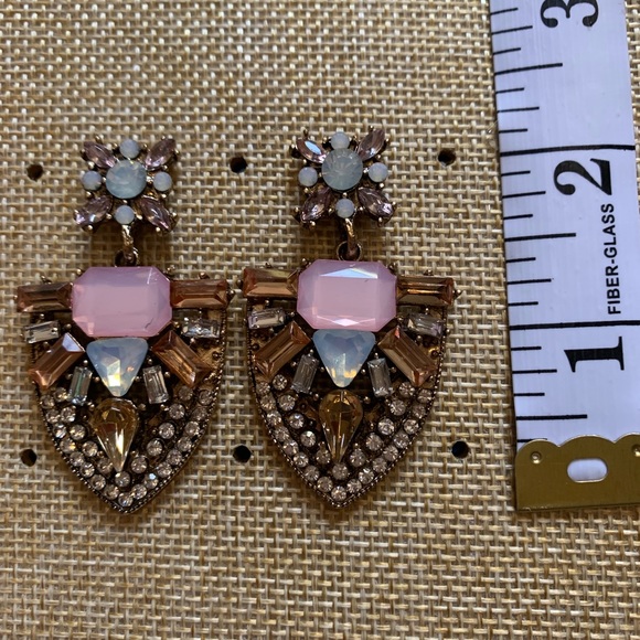 Geometric crystal stone fashion earrings - Picture 2 of 7